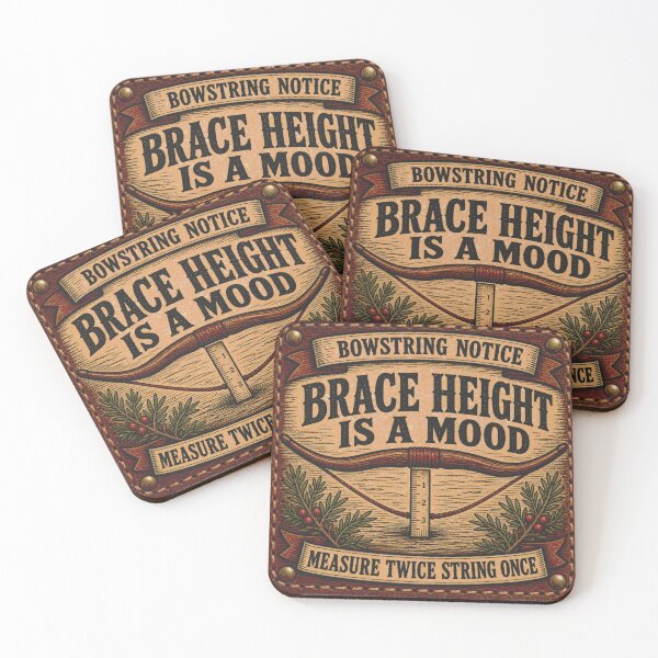 Item preview, Brace Height Is A Mood Standhoehe Lustiger Bogenschütze Leder Patch designed and sold by BoosterShop.