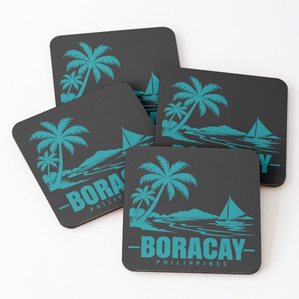 Item preview, Boracay Philippines Line Art Coastline Poster designed and sold by CMYKStudio.