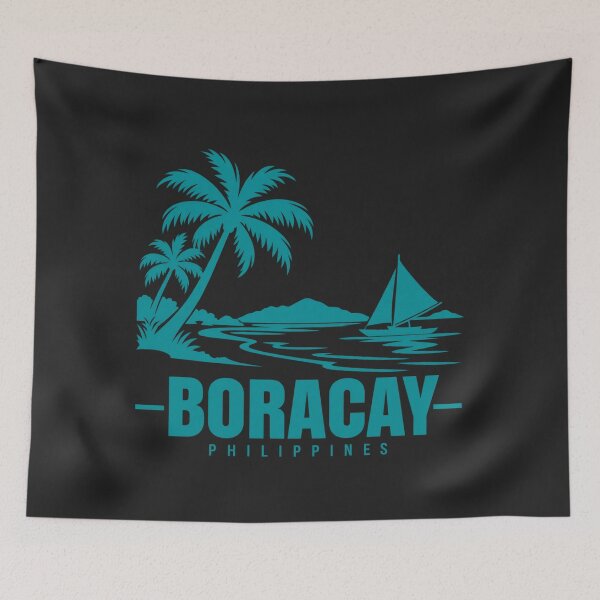 Item preview, Boracay Philippines Line Art Coastline Poster designed and sold by CMYKStudio.