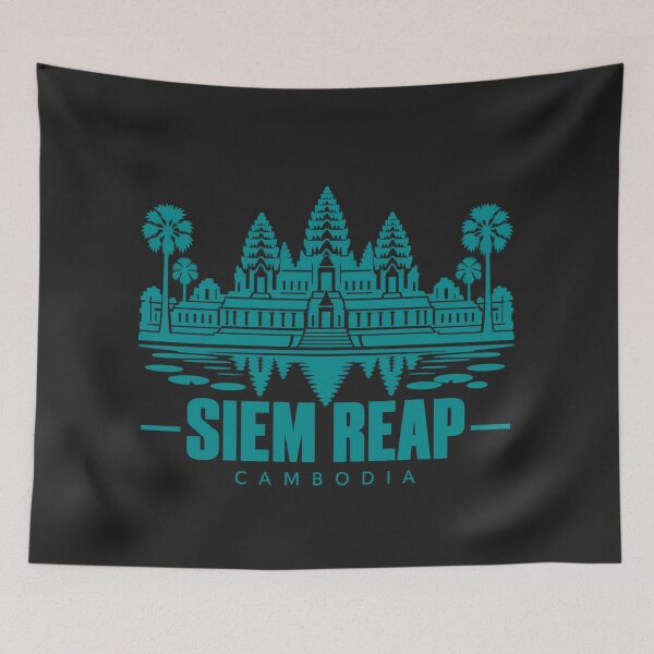 Item preview, Siem Reap Cambodia Line Art Landmark Poster designed and sold by CMYKStudio.