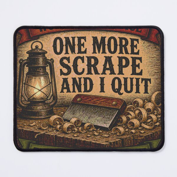 Item preview, One More Scrape And I Quit Workshop Humor Scrape Leather Patch designed and sold by BoosterShop.
