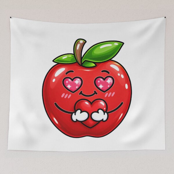 Item preview, Cute Love Apple Kawaii Fruit Design designed and sold by DailyPeach.