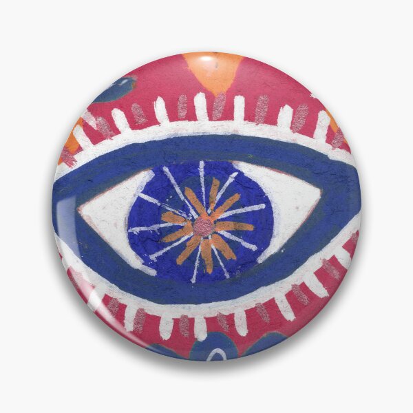 Item preview, Orange Sacred Heart with Evil Eye Folk Art designed and sold by Fani*.