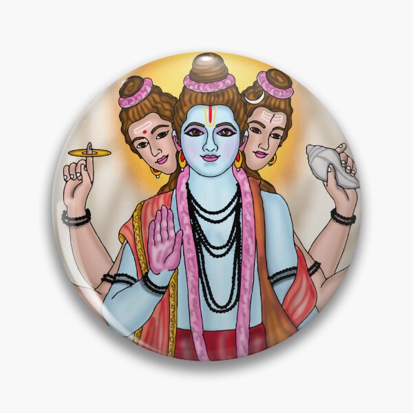Item preview, Dattatreya Digital Drawing | Hindu Deity Spiritual Artwork designed and sold by Harshit_Digital_Arts.
