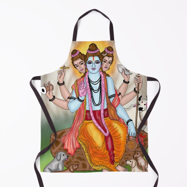 Item preview, Dattatreya Digital Drawing | Hindu Deity Spiritual Artwork designed and sold by Harshit_Digital_Arts.