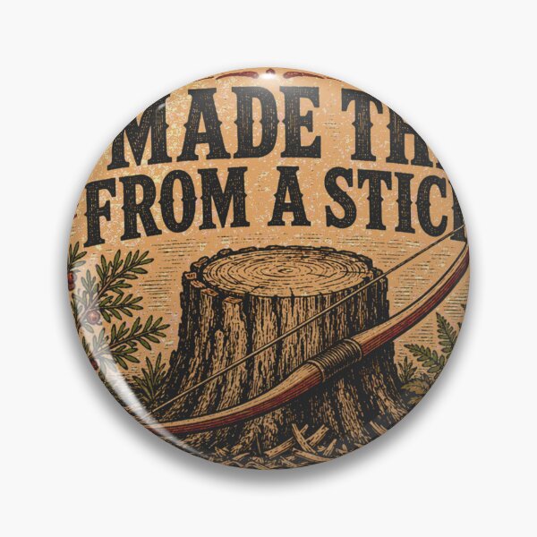 Item preview, I Made This From A Stick Homemade Bow Proud Maker Leather Patch designed and sold by BoosterShop.