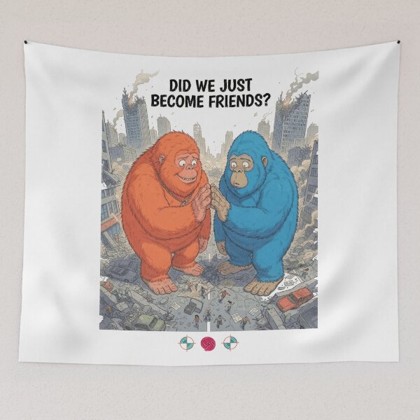Item preview, Did We Just Become Friends Funny Bigfoot Meme Cartoon Art designed and sold by Whimsy Trail Co.