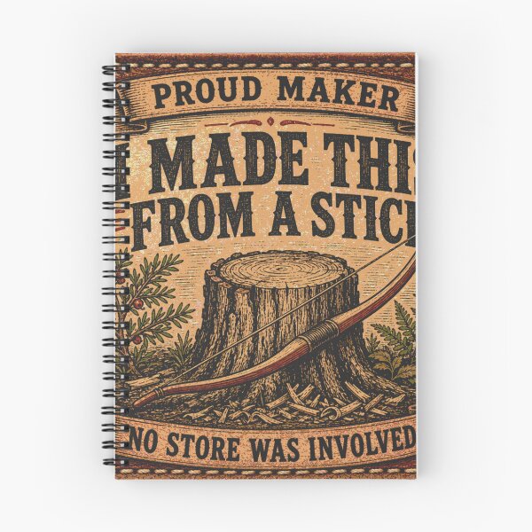 Item preview, I Made This From A Stick Homemade Bow Proud Maker Leather Patch designed and sold by BoosterShop.