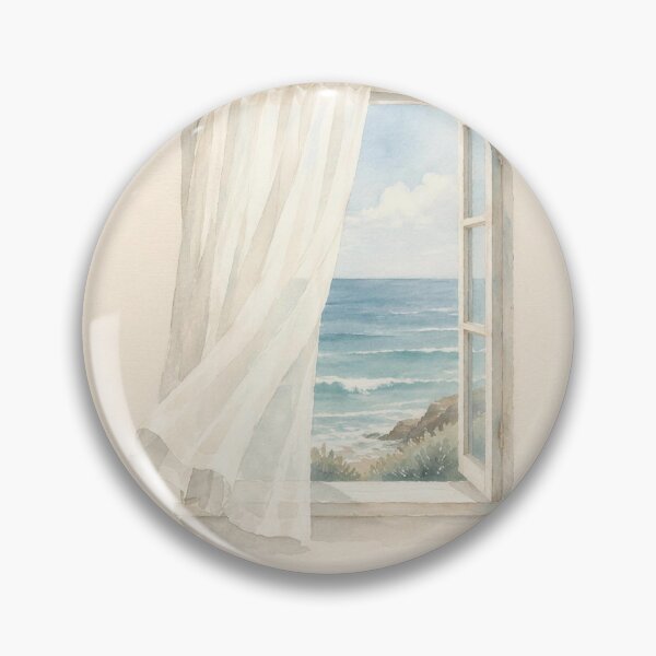 Item preview, Let the Breeze In Linen Curtain Illustration | Coastal Wall Art designed and sold by FixationStudio.