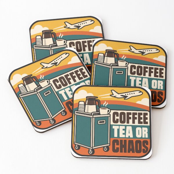 Item preview, Flight Attendant Gift - Coffee Tea Or Chaos designed and sold by RedRubyBubble.