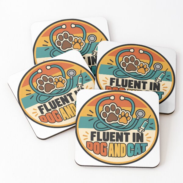 Item preview, Vet Tech Gift - Fluent In Dog And Cat designed and sold by RedRubyBubble.