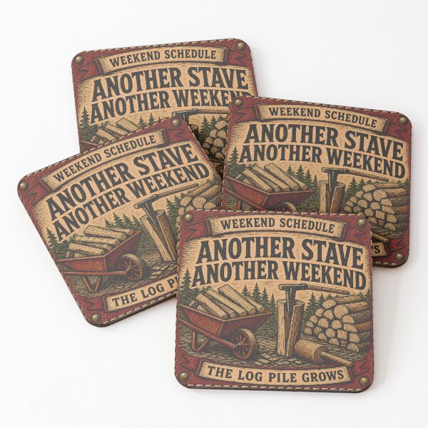 Item preview, Another Stave Another Weekend Bowmaker Wood Stack Leather Patch designed and sold by BoosterShop.