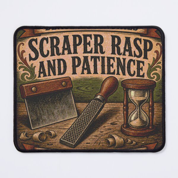 Item preview, Scraper, Rasp, and Patience Bowmaker's Tools Patience Leather Patch designed and sold by BoosterShop.