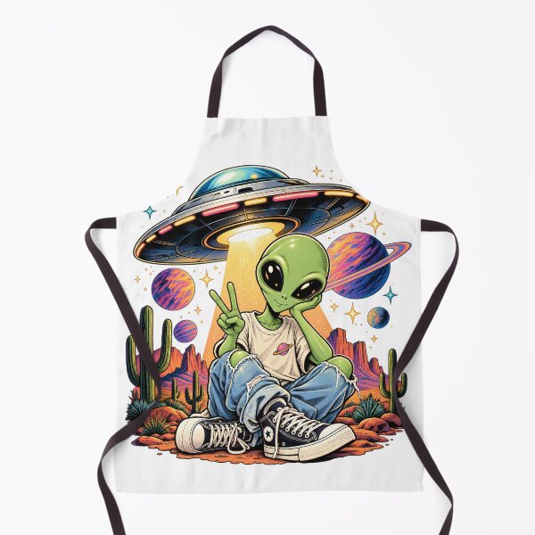 Item preview, Retro Alien UFO Cosmic Desert designed and sold by TinyWeird.