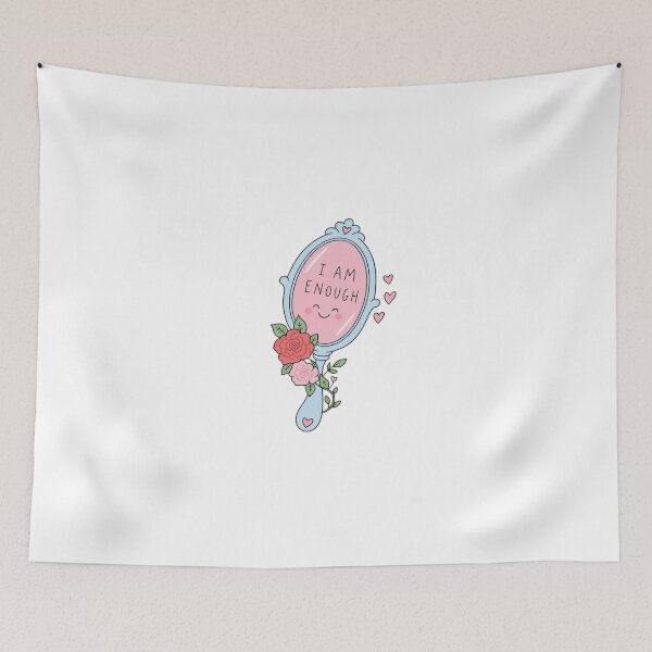 Item preview, I Am Enough Floral Mirror designed and sold by Rosaferra.