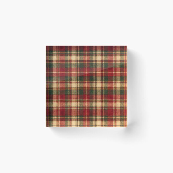 Item preview, Vintage Christmas Tartan Red Green Plaid designed and sold by mycute-stickers.