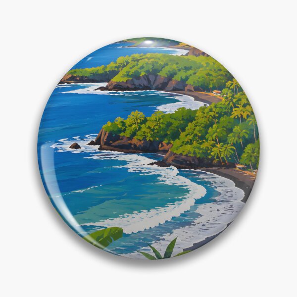 Item preview, Tropical Hidden Coves and Black Sand Beaches Coastal Landscape designed and sold by GutyzDesignsES.