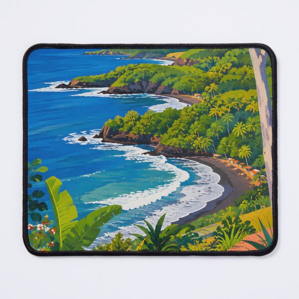 Item preview, Tropical Hidden Coves and Black Sand Beaches Coastal Landscape designed and sold by GutyzDesignsES.