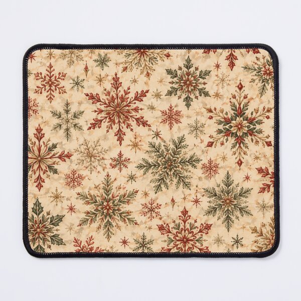 Item preview, Vintage Christmas Snowflake Red Green Gold designed and sold by mycute-stickers.