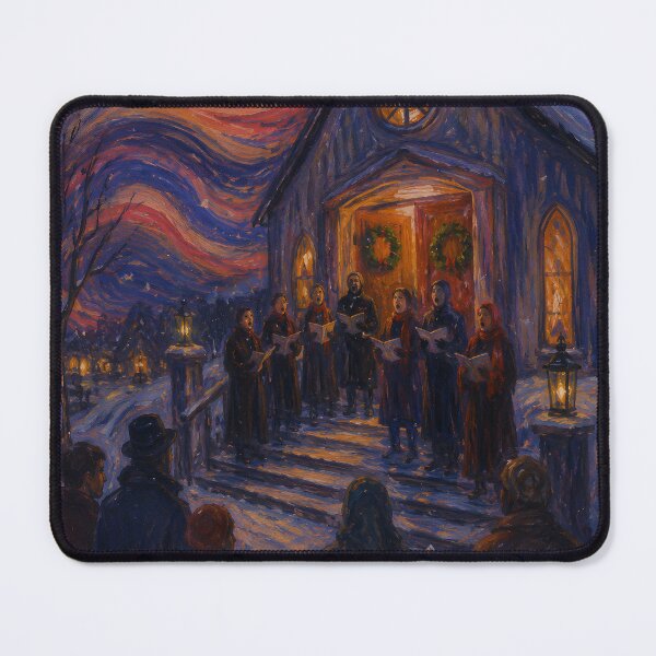 Item preview, Christmas Carol Choir Outside Church Winter Night designed and sold by GutyzDesignsES.