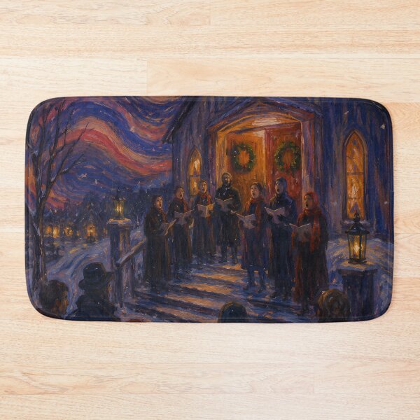 Item preview, Christmas Carol Choir Outside Church Winter Night designed and sold by GutyzDesignsES.