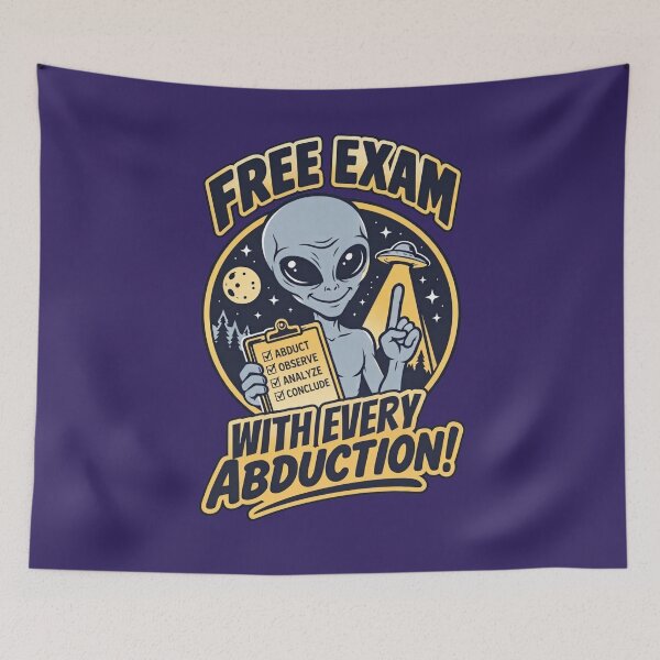 Item preview, Free Exam With Every Abduction UFO Alien Humor T-Shirt designed and sold by VoglR.