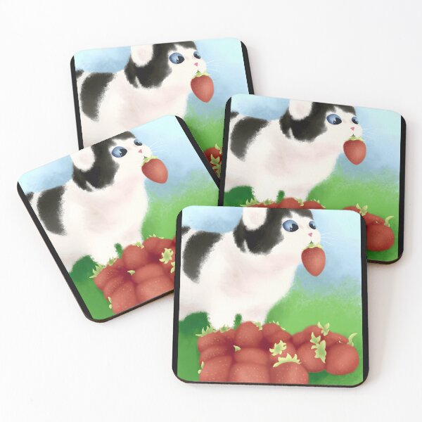 Item preview, Playful Cat with Strawberries designed and sold by Baby-Care.