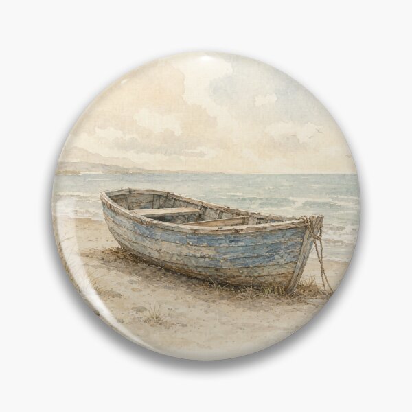 Item preview, No Rush to Leave Rowboat Illustration | Coastal Wall Art designed and sold by FixationStudio.