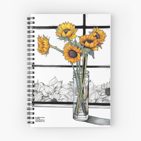 Item preview, Black & White & Sunflowers designed and sold by Katherine Anne Michelle Minerva.