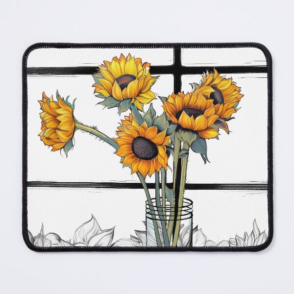 Item preview, Black & White & Sunflowers designed and sold by Katherine Anne Michelle Minerva.