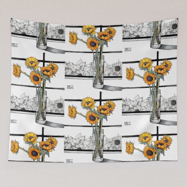 Item preview, Black & White & Sunflowers designed and sold by Katherine Anne Michelle Minerva.