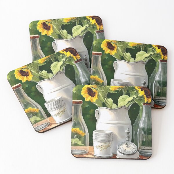 Item preview, Sunflowers and Bottles designed and sold by Katherine Anne Michelle Minerva.