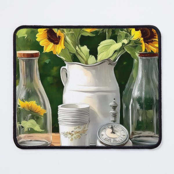 Item preview, Sunflowers and Bottles designed and sold by Katherine Anne Michelle Minerva.