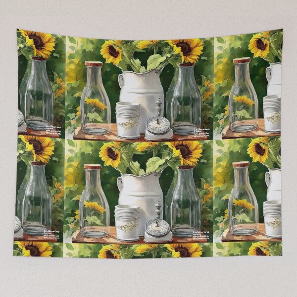 Item preview, Sunflowers and Bottles designed and sold by Katherine Anne Michelle Minerva.