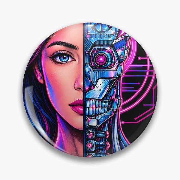 Item preview, Cyberpunk Female Cyber-Girl Android Art Print - Retro Synthwave Cyborg T-Shirt Design - Futuristic Sci-Fi Robot Poster - Terminator Inspired Graphic designed and sold by jvrgraphs.