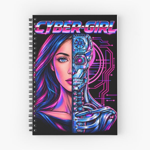 Item preview, Cyberpunk Female Cyber-Girl Android Art Print - Retro Synthwave Cyborg T-Shirt Design - Futuristic Sci-Fi Robot Poster - Terminator Inspired Graphic designed and sold by jvrgraphs.