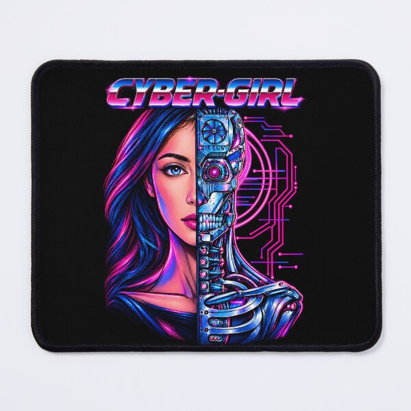 Item preview, Cyberpunk Female Cyber-Girl Android Art Print - Retro Synthwave Cyborg T-Shirt Design - Futuristic Sci-Fi Robot Poster - Terminator Inspired Graphic designed and sold by jvrgraphs.