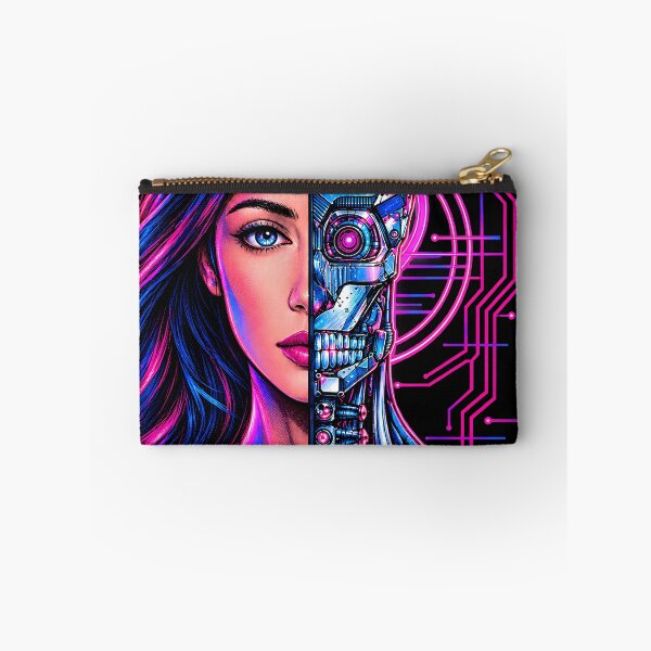 Item preview, Cyberpunk Female Cyber-Girl Android Art Print - Retro Synthwave Cyborg T-Shirt Design - Futuristic Sci-Fi Robot Poster - Terminator Inspired Graphic designed and sold by jvrgraphs.