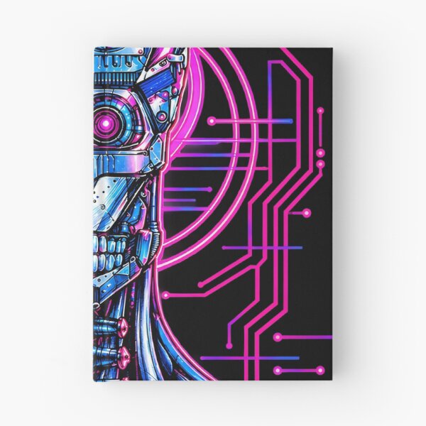 Item preview, Cyberpunk Female Cyber-Girl Android Art Print - Retro Synthwave Cyborg T-Shirt Design - Futuristic Sci-Fi Robot Poster - Terminator Inspired Graphic designed and sold by jvrgraphs.