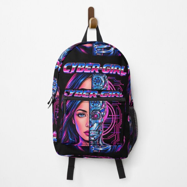 Item preview, Cyberpunk Female Cyber-Girl Android Art Print - Retro Synthwave Cyborg T-Shirt Design - Futuristic Sci-Fi Robot Poster - Terminator Inspired Graphic designed and sold by jvrgraphs.