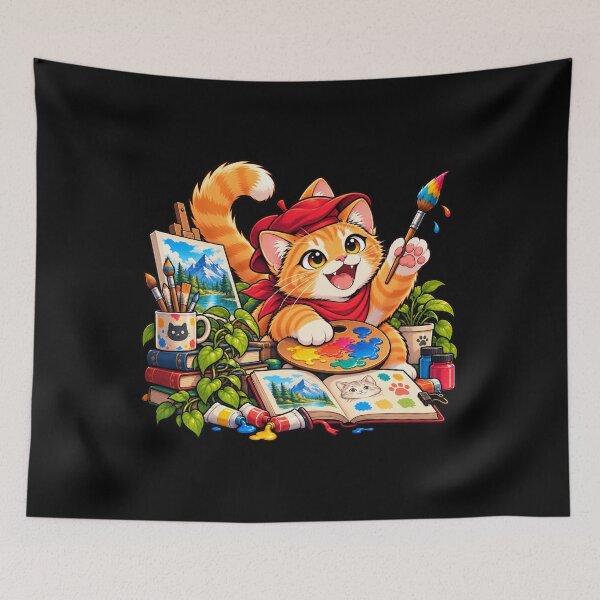 Item preview, Creative Artist Cat Painting designed and sold by TamagotchiArt.