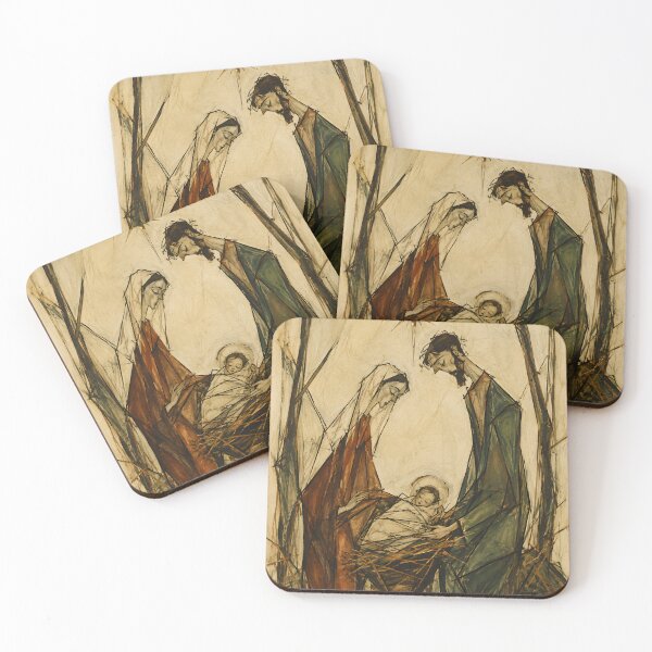 Item preview, Holy Family Nativity with Star Rustic Christmas Illustration designed and sold by GutyzDesignsES.