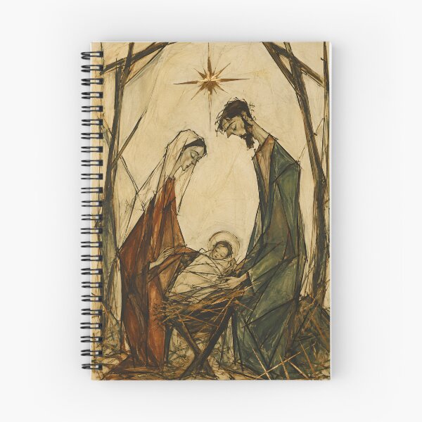 Item preview, Holy Family Nativity with Star Rustic Christmas Illustration designed and sold by GutyzDesignsES.