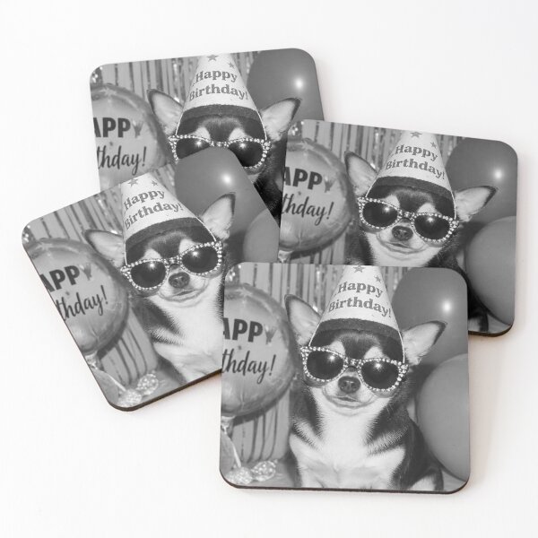 Item preview, Birthday Chihuahua Photobooth Aesthetic Happy Birthday Cute Dog with Party Hat designed and sold by HYPNK.