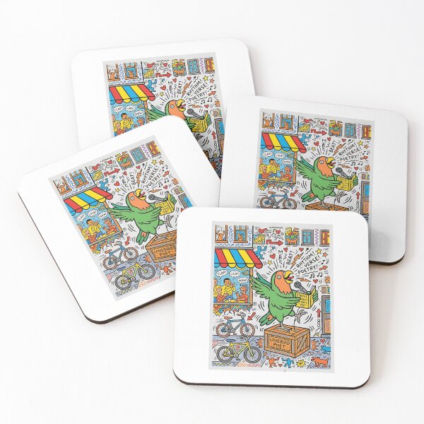 Item preview, Peach-Faced Lovebird Street Poet designed and sold by PictoVibe.