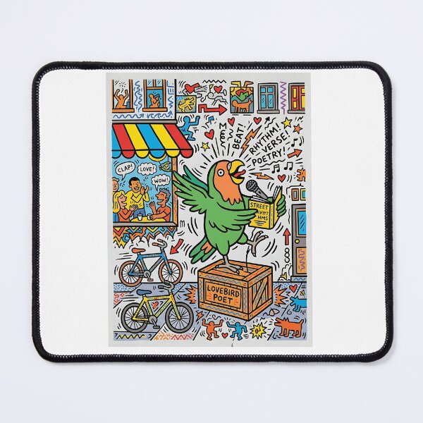 Item preview, Peach-Faced Lovebird Street Poet designed and sold by PictoVibe.