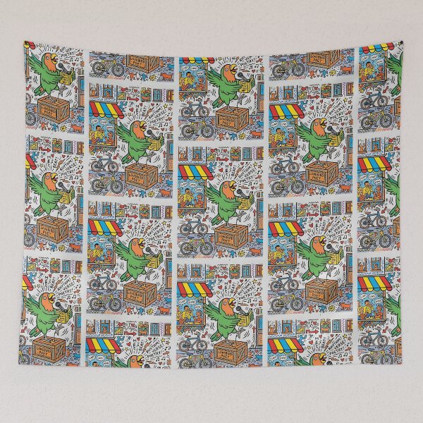 Item preview, Peach-Faced Lovebird Street Poet designed and sold by PictoVibe.
