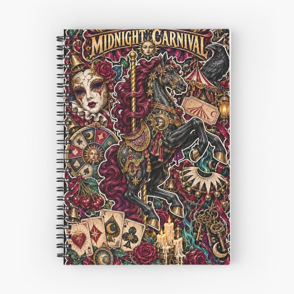 Item preview, Midnight Carnival | Gothic Carousel Horse & Dark Sideshow Collage designed and sold by Inked Legacy.