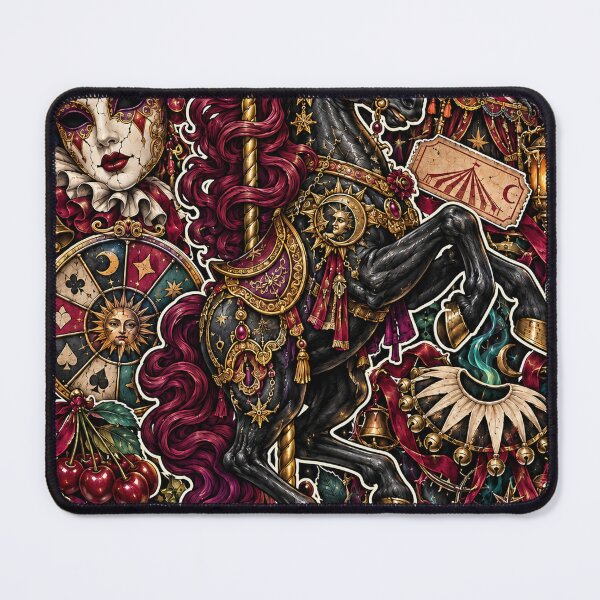 Item preview, Midnight Carnival | Gothic Carousel Horse & Dark Sideshow Collage designed and sold by Inked Legacy.