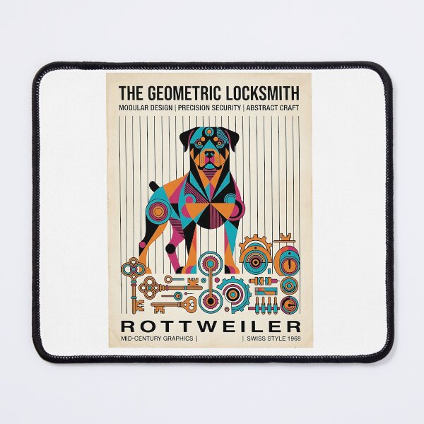 Item preview, Rottweiler Geometric Locksmith designed and sold by PictoVibe.